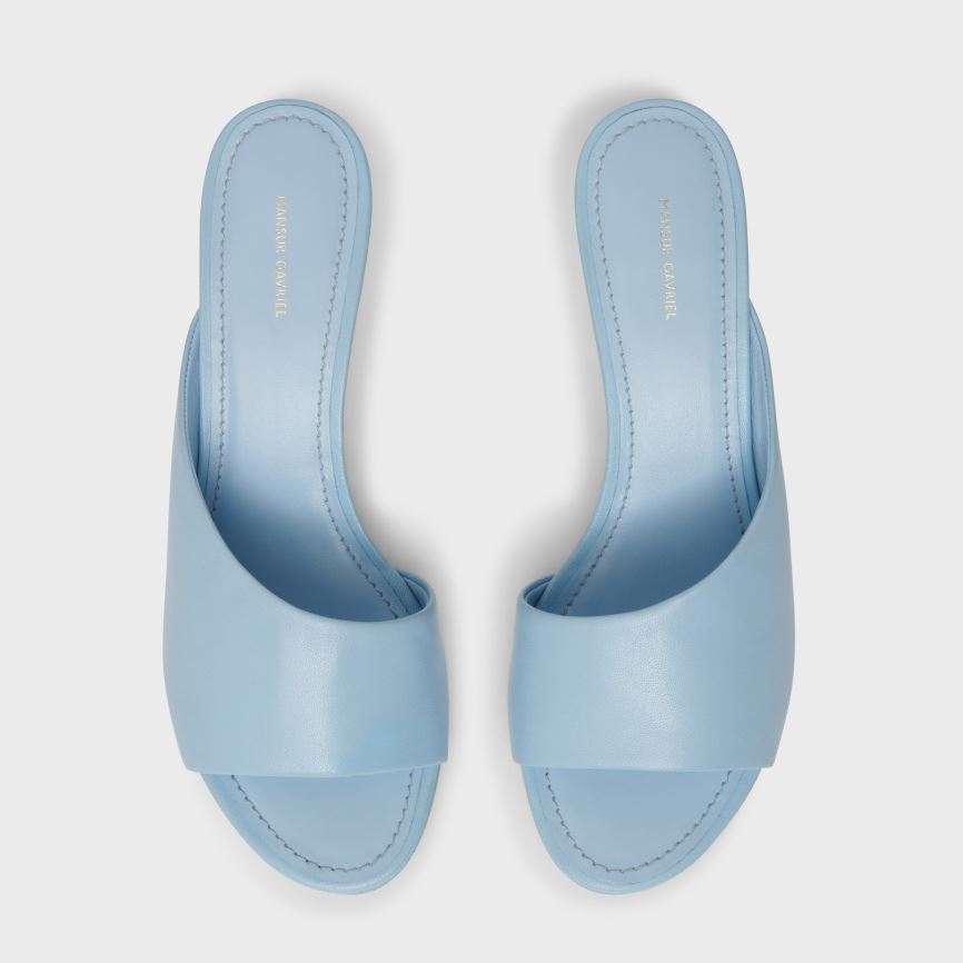 Women's Mansur Gavriel Kitten Open Toe Mules Light Blue | AU 4M16IL